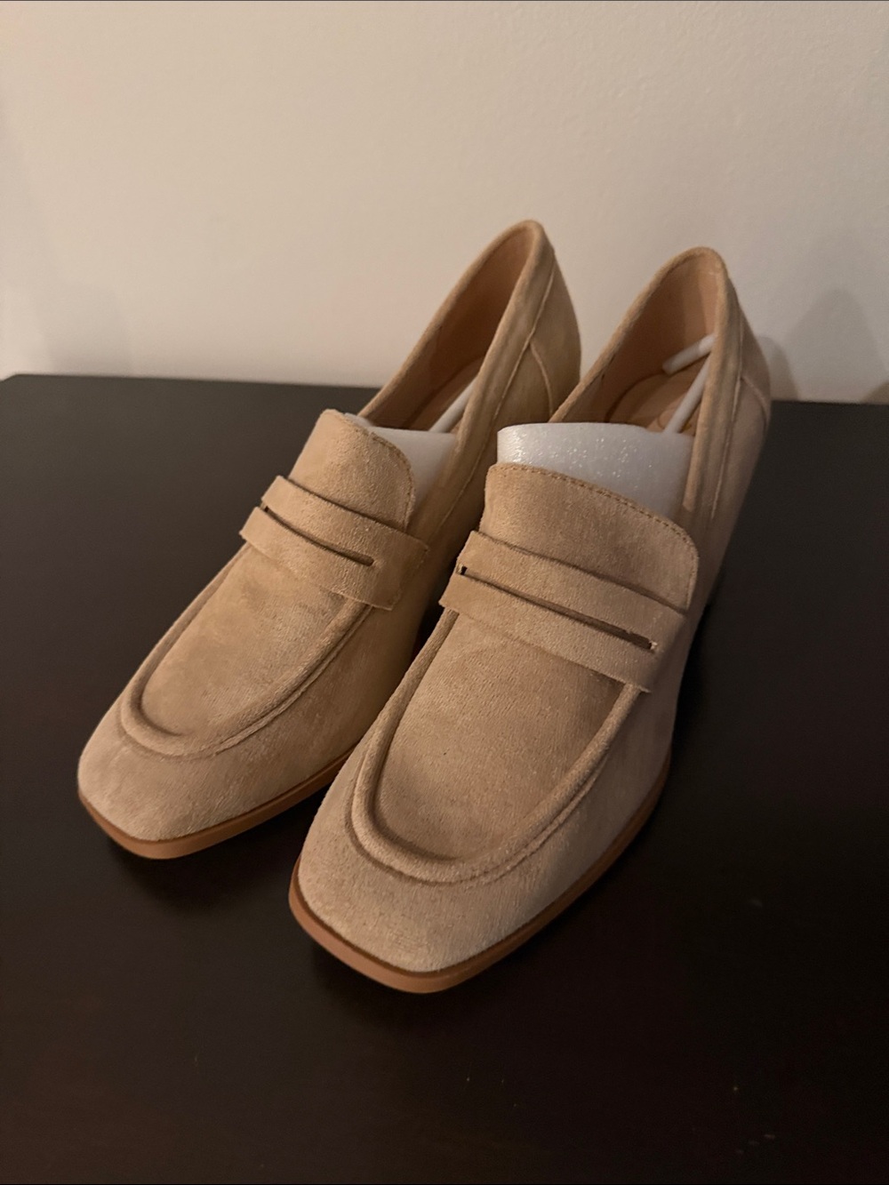 Journee Collection Suede Loafers in Beige-Tan